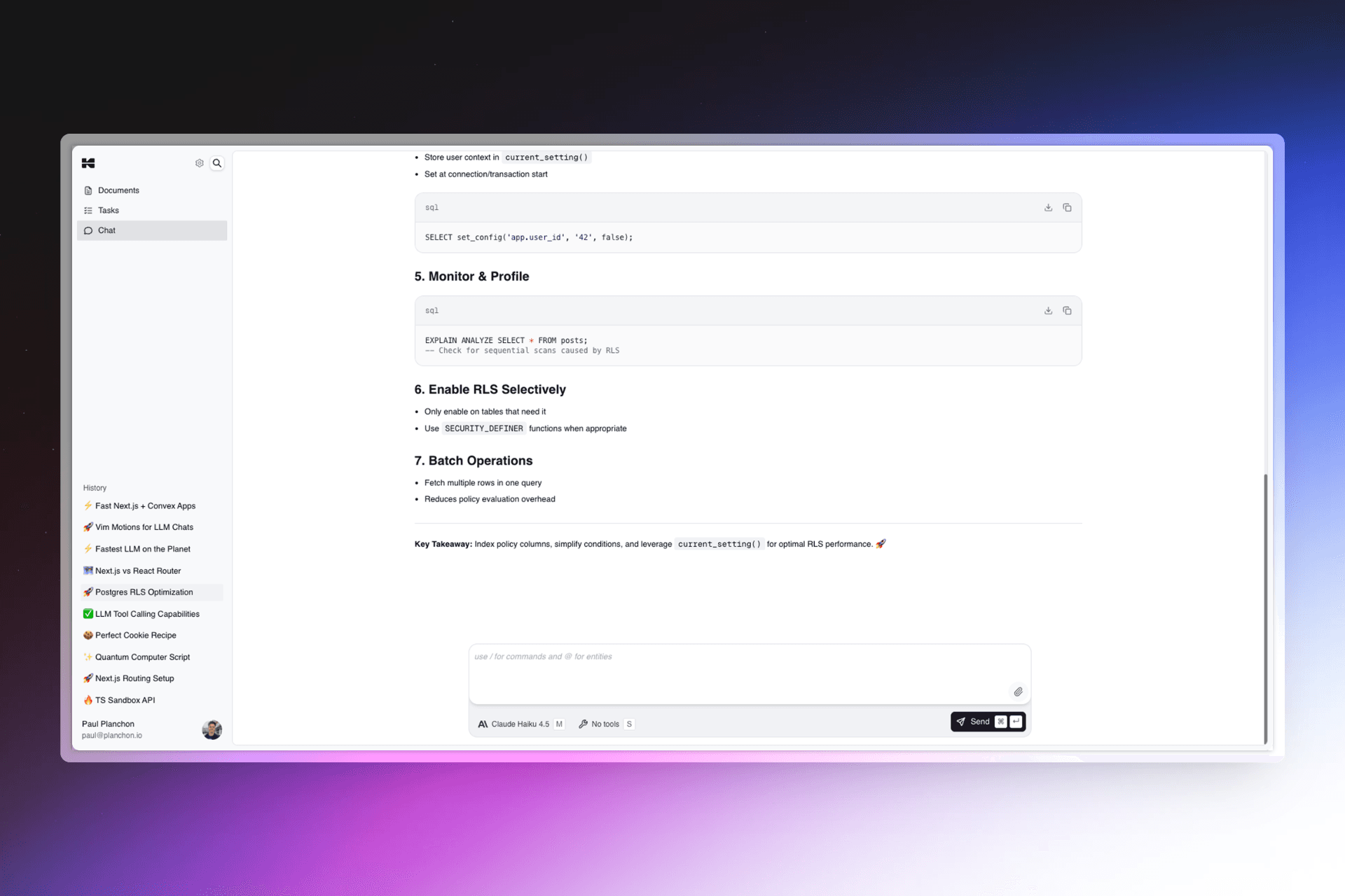 Behind the scene of creating a great LLM chatting application 